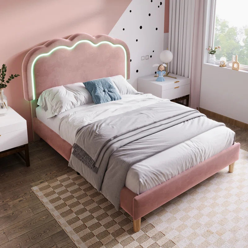 Upholstered Bed 3Ft Single Bed with Led