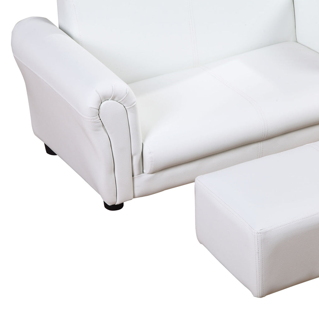 Kids Sofa Set, 2 Seater Children Armchair Furniture with Footrest