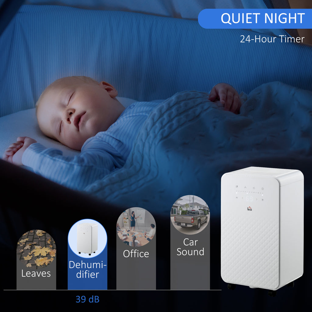 2L Dehumidifier and Air Filter, 24H Timer for Home Laundry Basement
