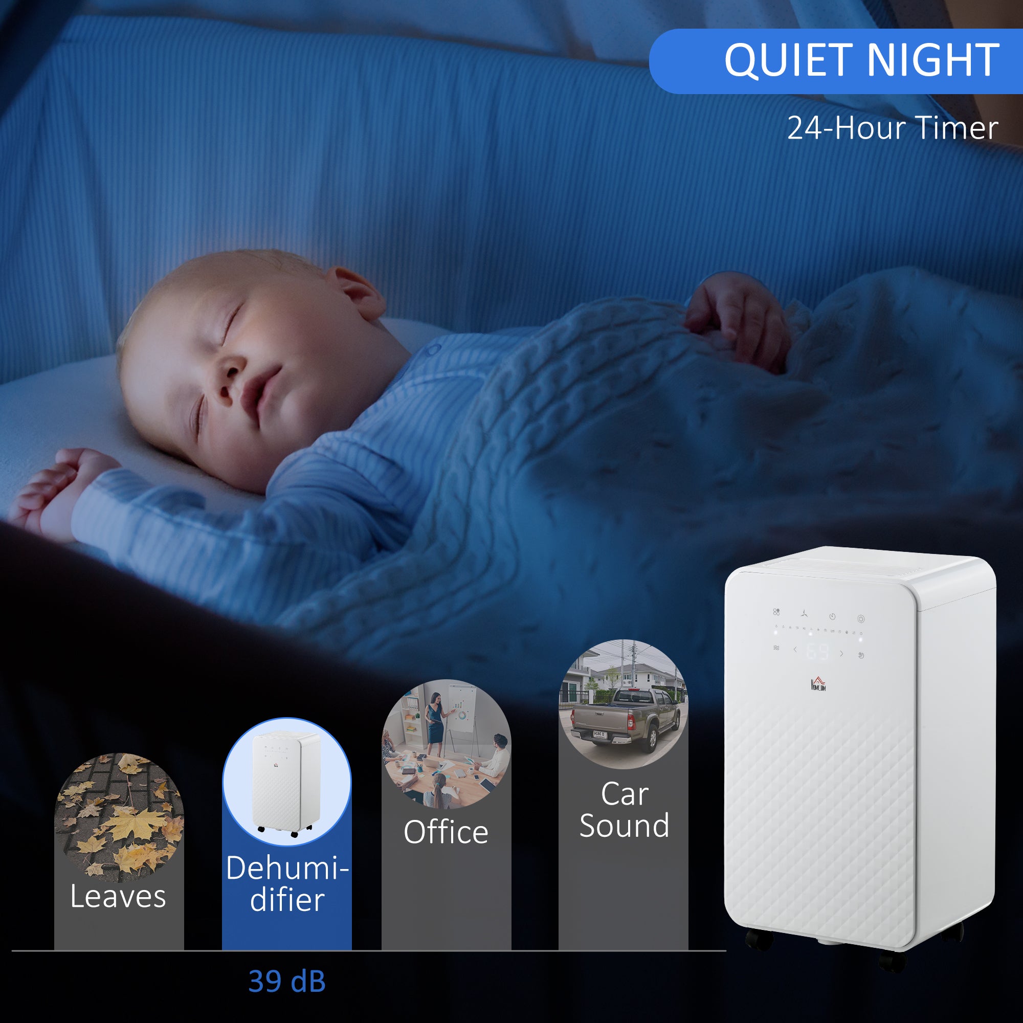 2L Dehumidifier and Air Filter, 24H Timer for Home Laundry Basement