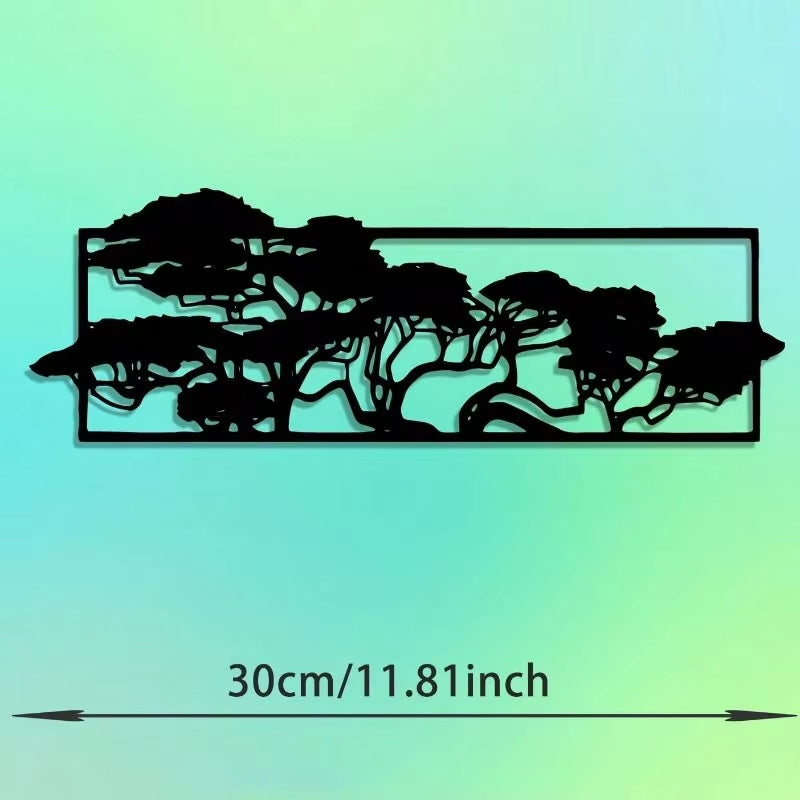 3Pcs Black Metal Wall Art Decor Tree of Life Metal Tree Wall Art Tree Sign Metal Wall Decoration Housewarming Hanging Wall Art