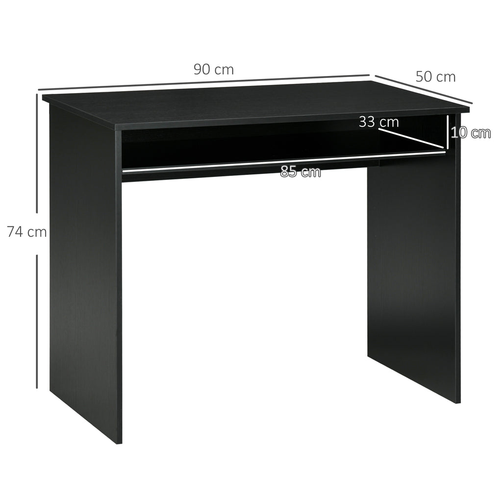 Writing Desk Laptop Table Workstation with Shelf Home Office Black Wood Grain