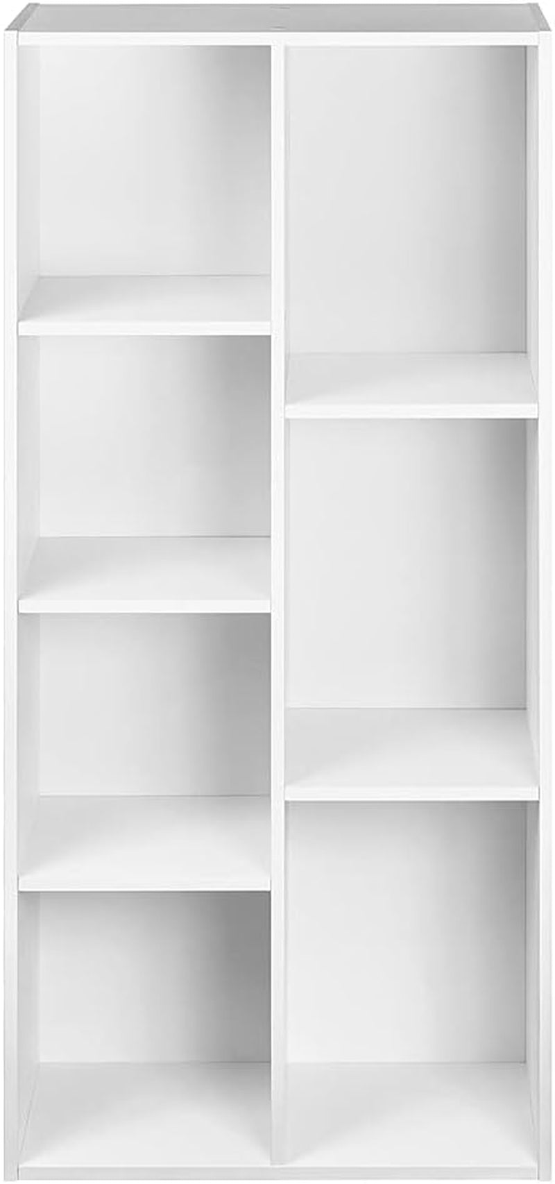 Bookcase with 7 Compartments, Office Shelf, Bookshelf, Living Room, Bedroom, Cube, White 50 X 24 X 106 Cm | Living Room