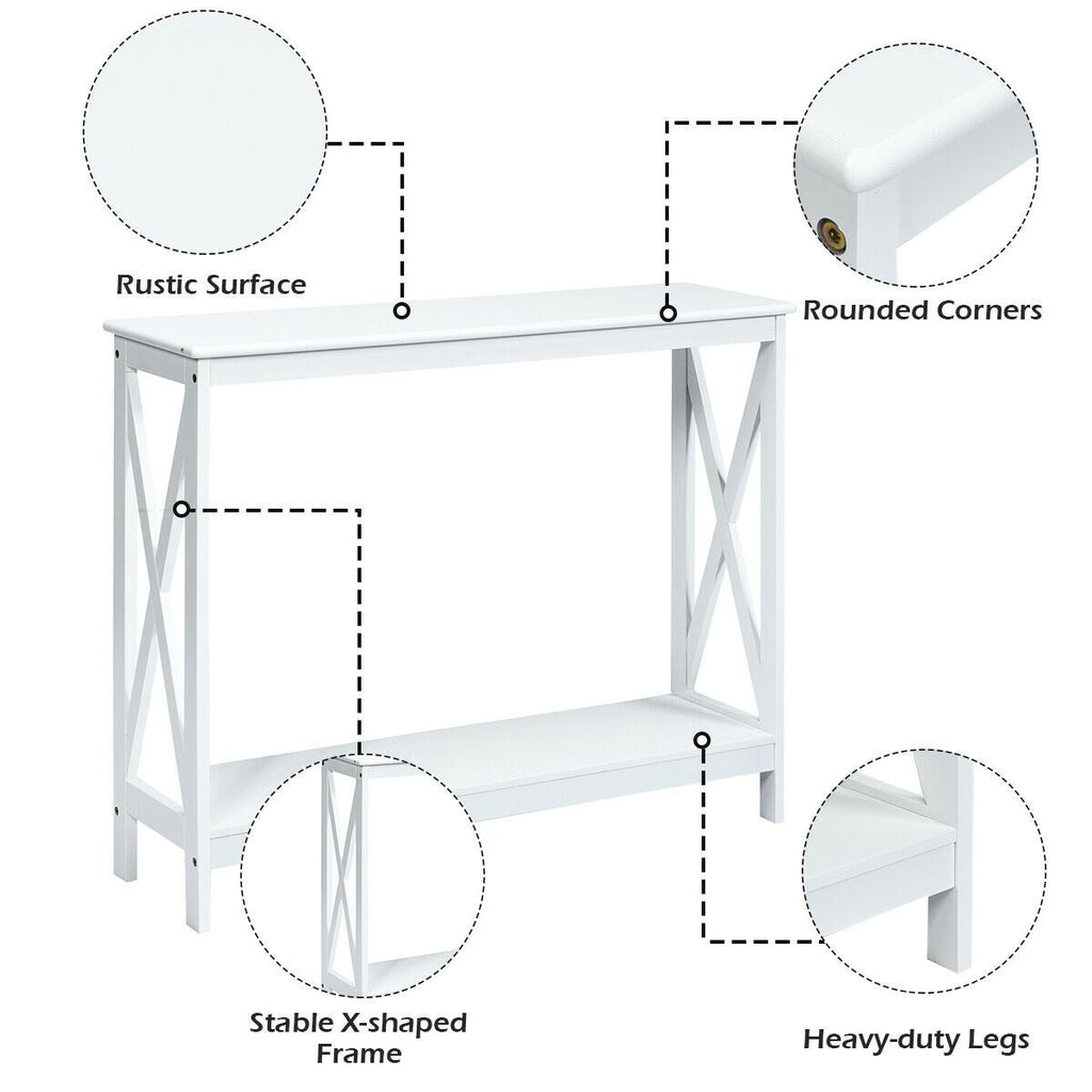 2 Tier Wooden Console Table