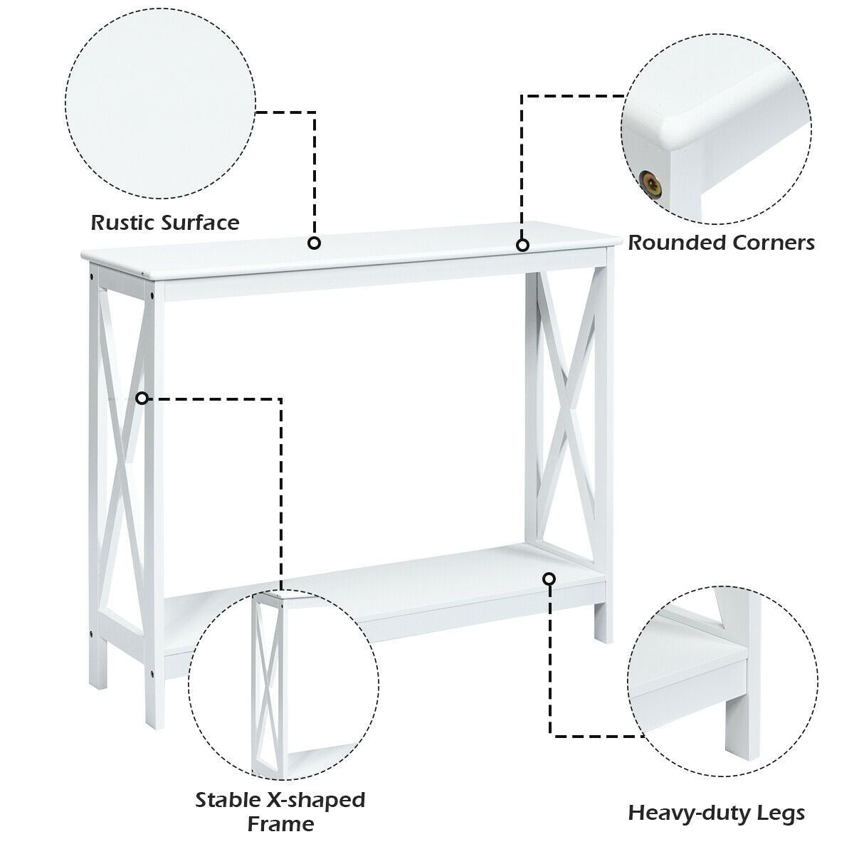 2 Tier Wooden Console Table