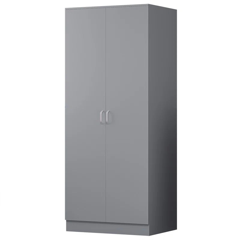 Lycinda 2 Door Double Wardrobe - Matt Finish, Scratch Resistant, Brushed Chrome Metal Handles