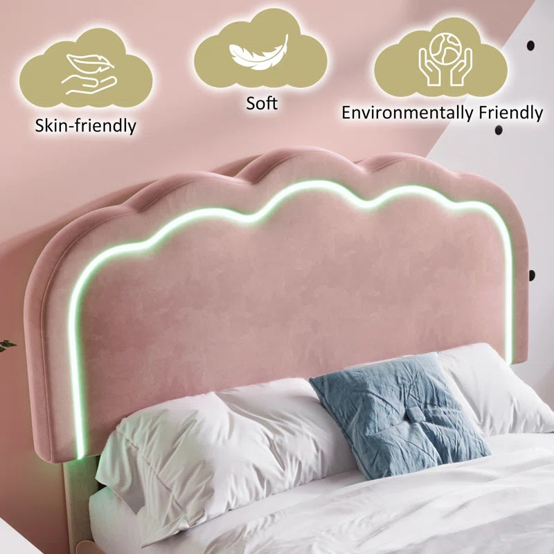 Upholstered Bed 3Ft Single Bed with Led