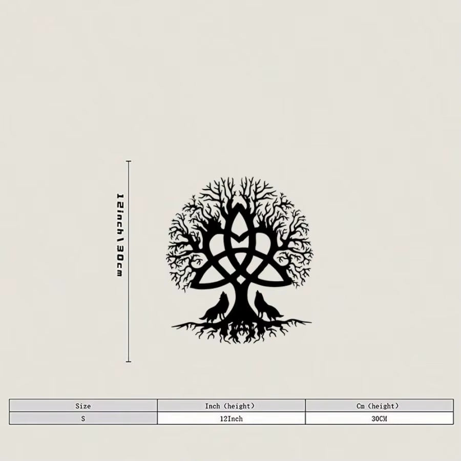 3Pcs Black Metal Wall Art Decor Tree of Life Metal Tree Wall Art Tree Sign Metal Wall Decoration Housewarming Hanging Wall Art