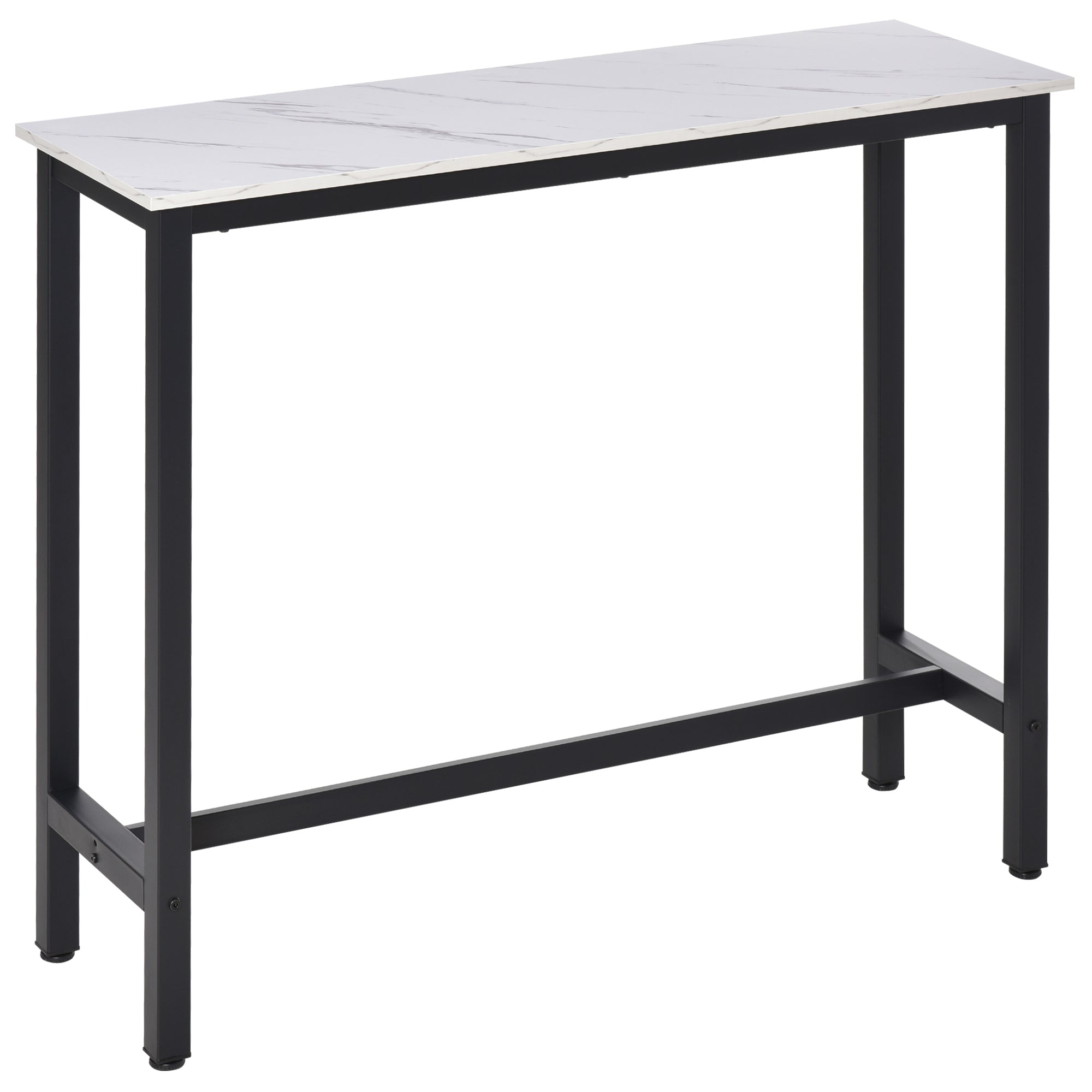 Bar Table Breakfast Dining Coffee Table W/ Adjustable Footpads