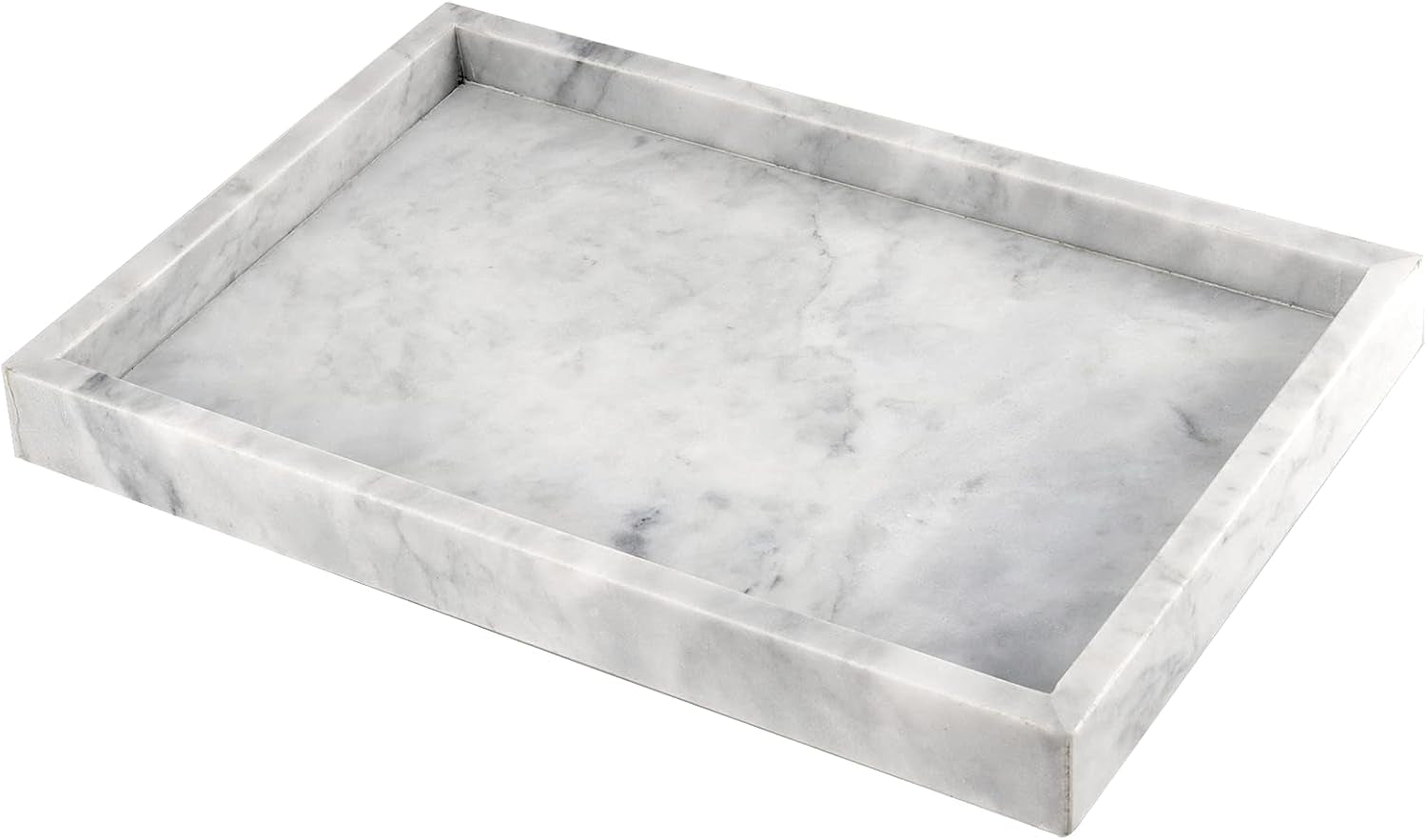 Rectangle Marble Bathroom Tray, 30 X 20 X 3Cm Marble Vanity Tray Marble Storage Plate Tray for Dressers