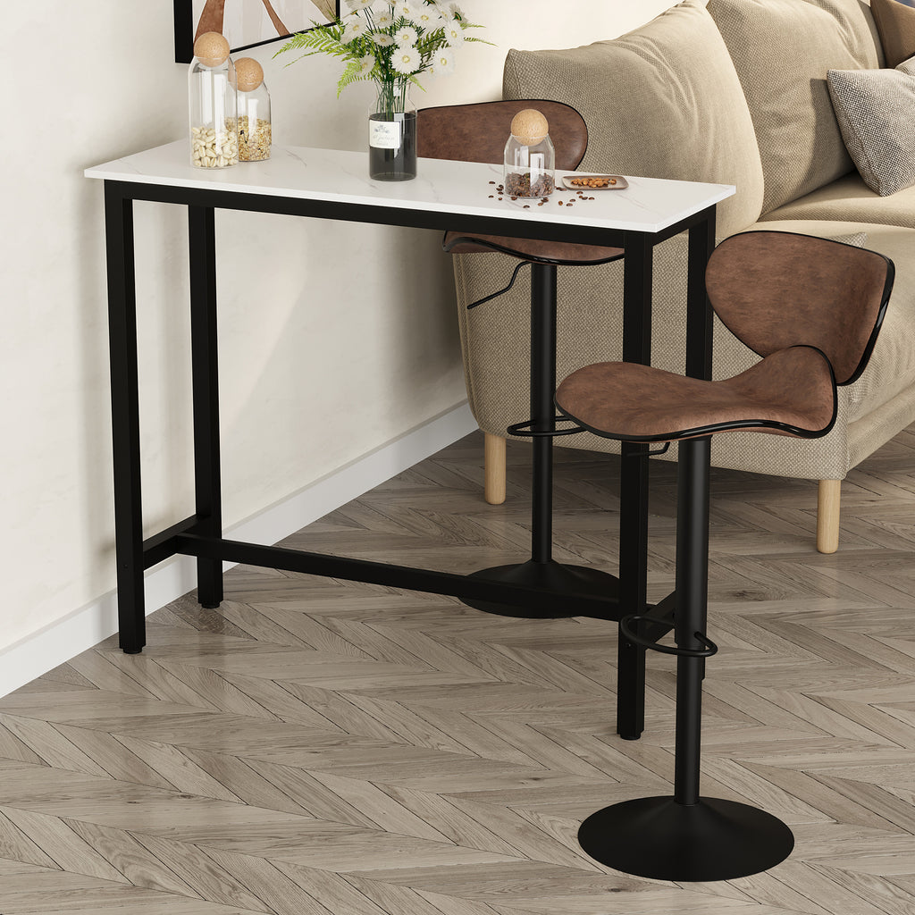 Bar Table Breakfast Dining Coffee Table W/ Adjustable Footpads