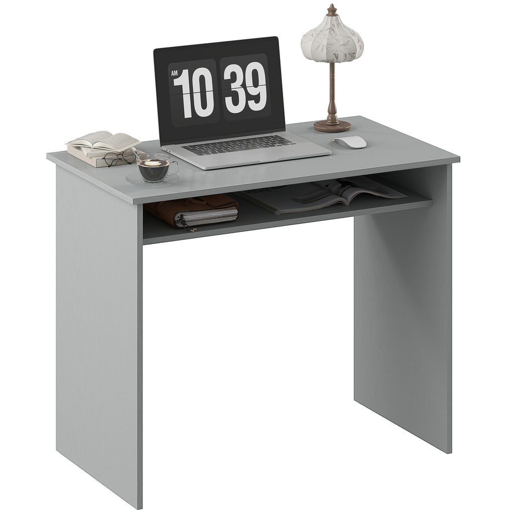 Writing Desk Laptop Table Workstation with Shelf Home Office Black Wood Grain
