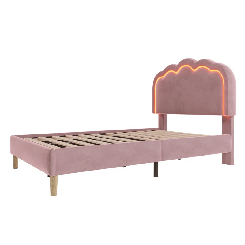 Upholstered Bed 3Ft Single Bed with Led
