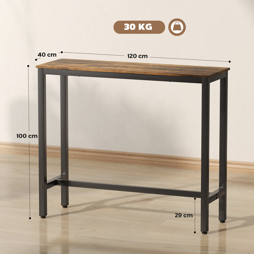 Bar Table Breakfast Dining Coffee Table W/ Adjustable Footpads