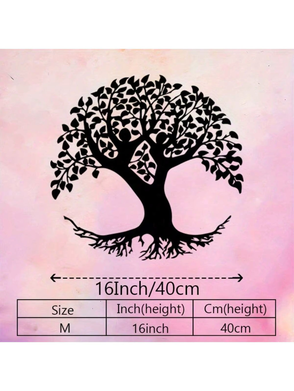 3Pcs Black Metal Wall Art Decor Tree of Life Metal Tree Wall Art Tree Sign Metal Wall Decoration Housewarming Hanging Wall Art