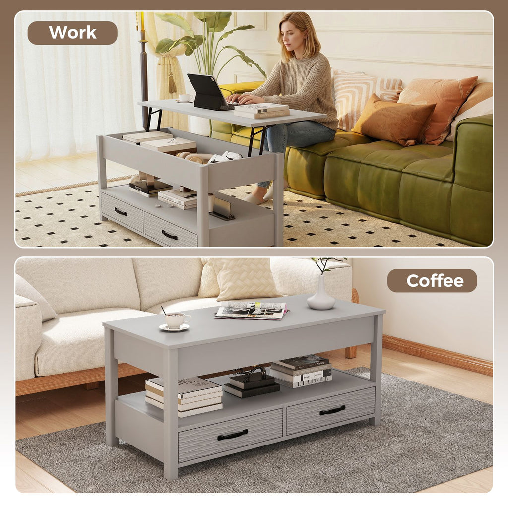 Lift Top Coffee Table Farmhouse Accent Table with Storage
