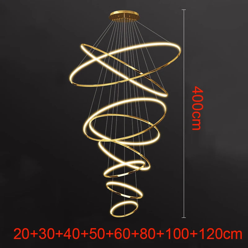 Living Room Decoration Pendant Lights Modern Dining Room Lamps for Living Room Smart Ring Lamp Stair Lamp