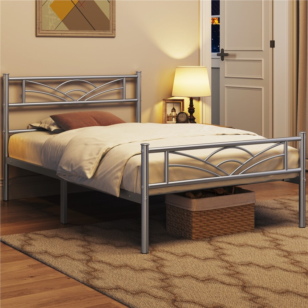 3Ft Single Bed Frame Mattress Foundation Metal Iron Bed with Under-Bed Storage