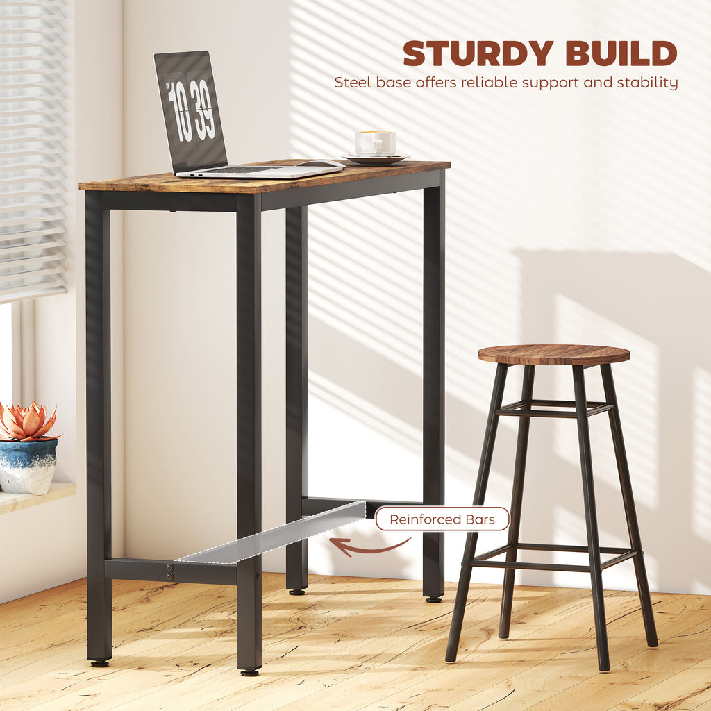 Bar Table Breakfast Dining Coffee Table W/ Adjustable Footpads