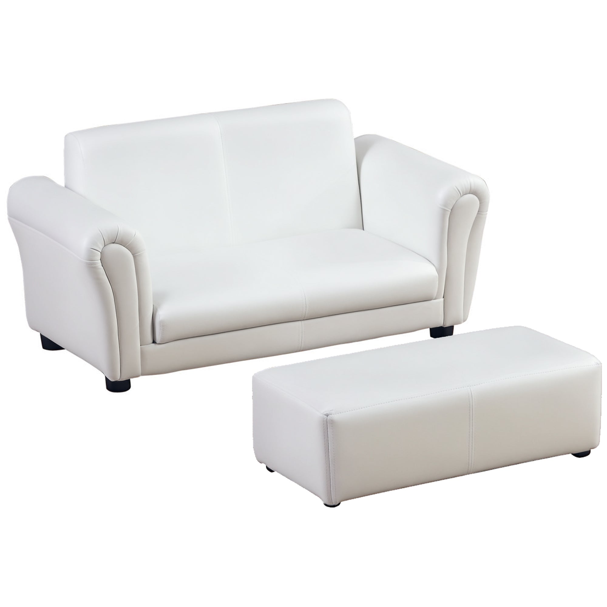 Kids Sofa Set, 2 Seater Children Armchair Furniture with Footrest