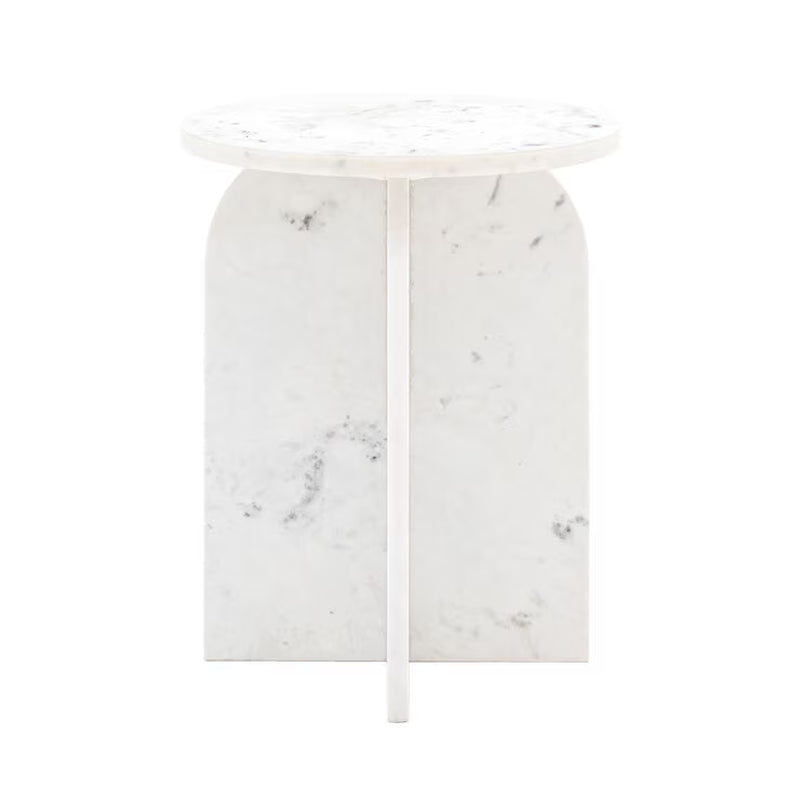 Amalfi White Marble Side Table