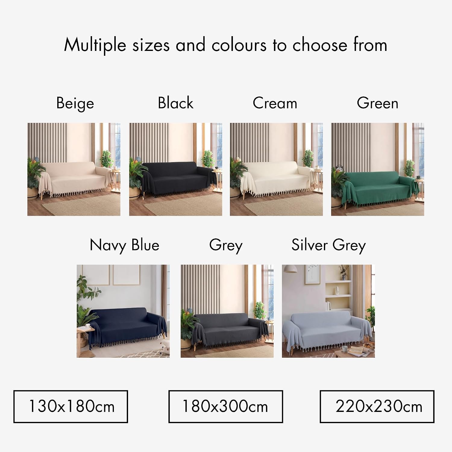 Sofa Throws Large 3 Seater, Extra Large Throws for Settees | 180 X 300 Cm Beige, Sofa Cover 3 Seater, Throws for Sofas Large Blanket with a Herringbone Pattern and Tasselled Edges