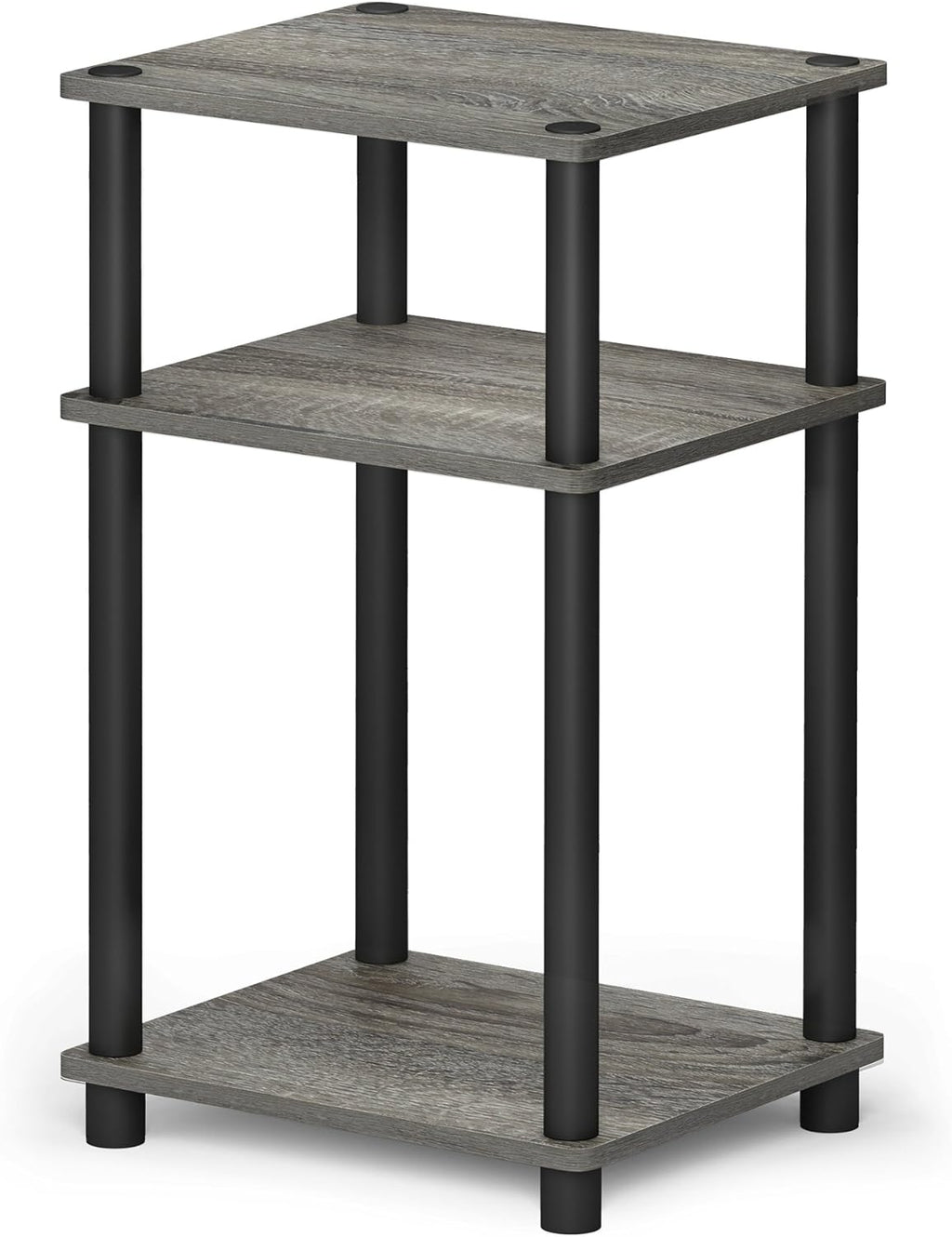 JUST Side Table, 3-Tier End Table, Open Shelves Night Stand, Bedside Table, Toolless Assembly, for Living Room, Bedroom, French Oak
