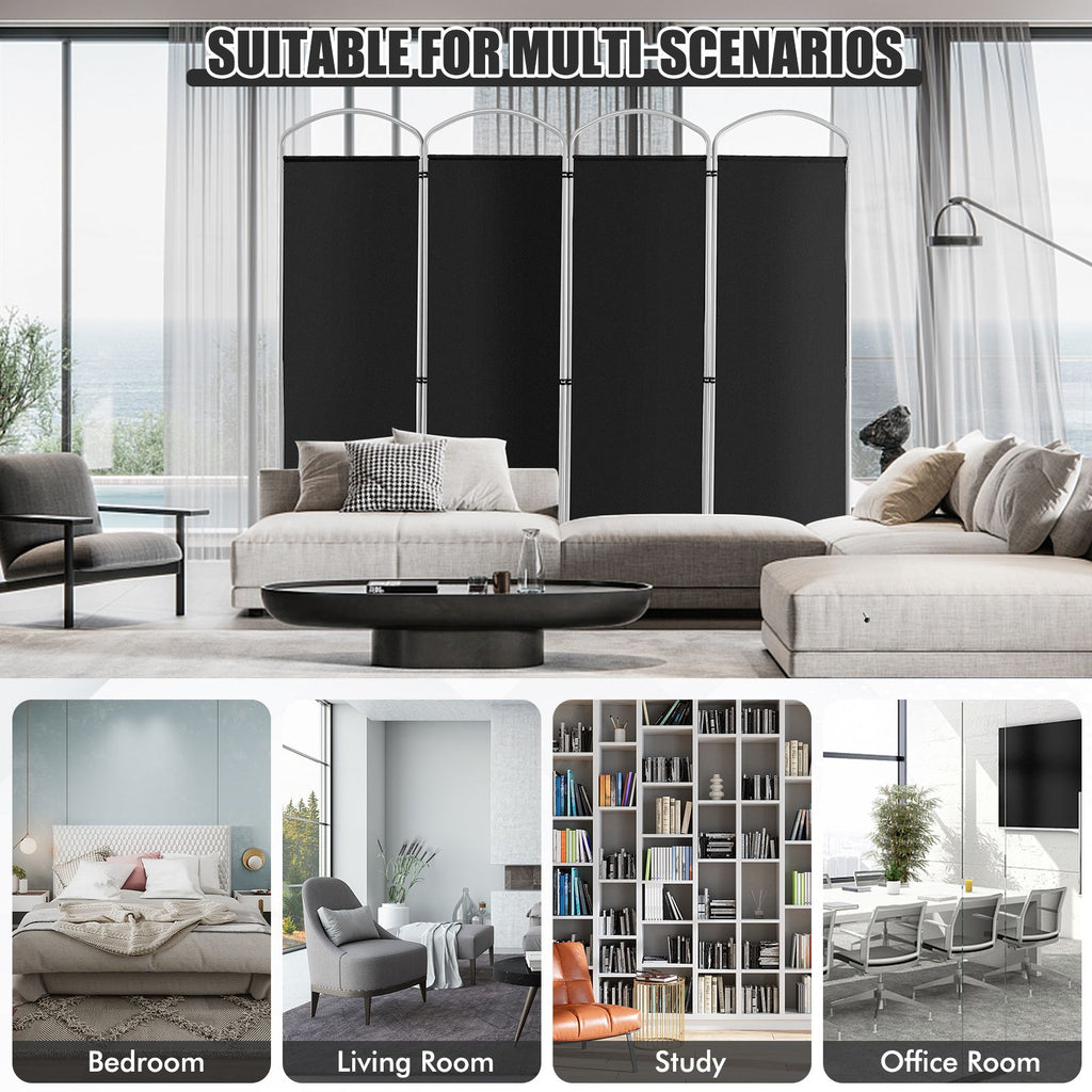 4 Panel Freestanding Folding Room Divider for Living Room Office