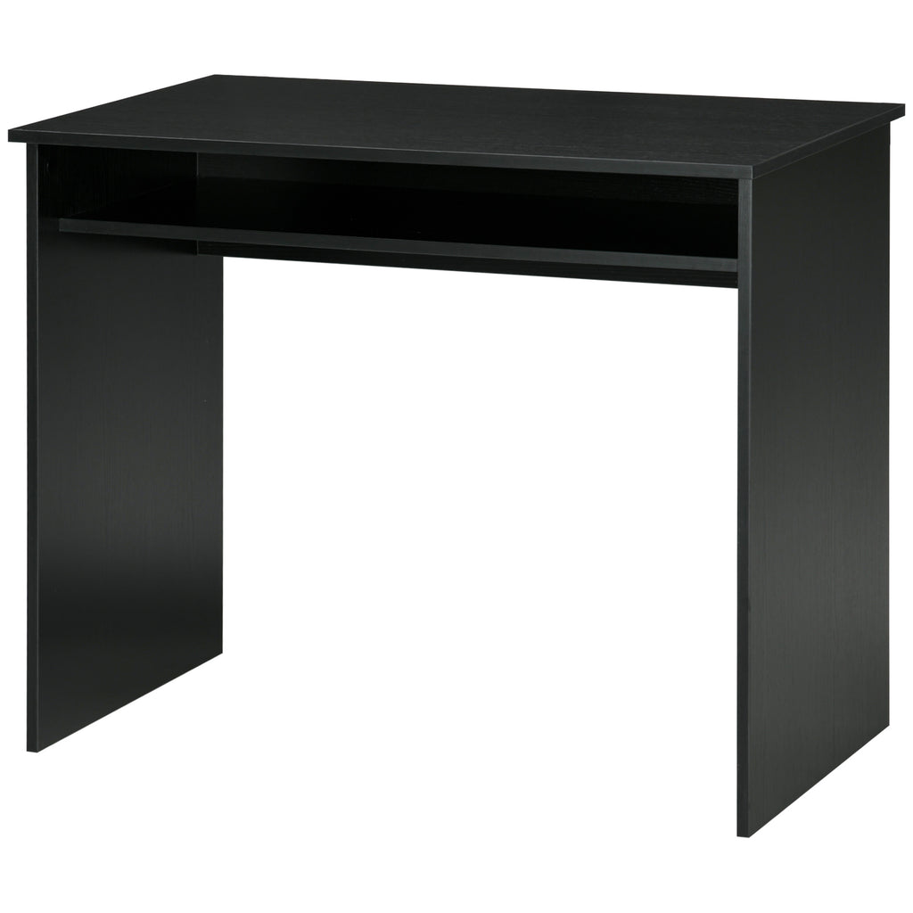 Writing Desk Laptop Table Workstation with Shelf Home Office Black Wood Grain