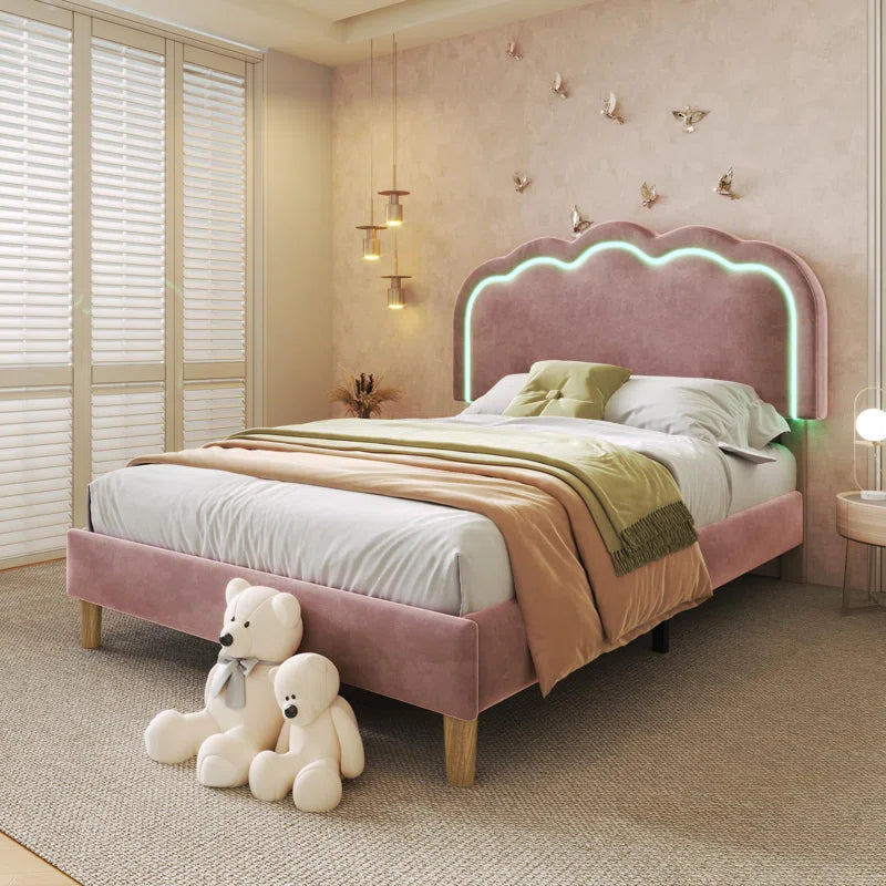 Upholstered Bed 3Ft Single Bed with Led