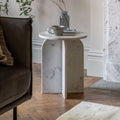 Amalfi White Marble Side Table