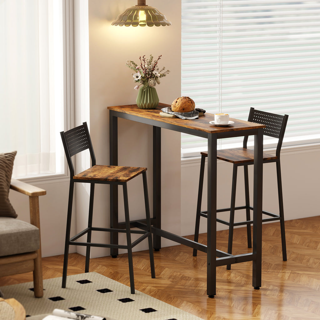 Bar Table Breakfast Dining Coffee Table W/ Adjustable Footpads