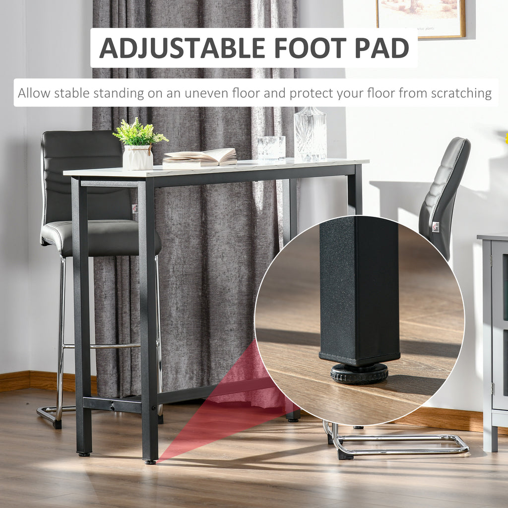 Bar Table Breakfast Dining Coffee Table W/ Adjustable Footpads