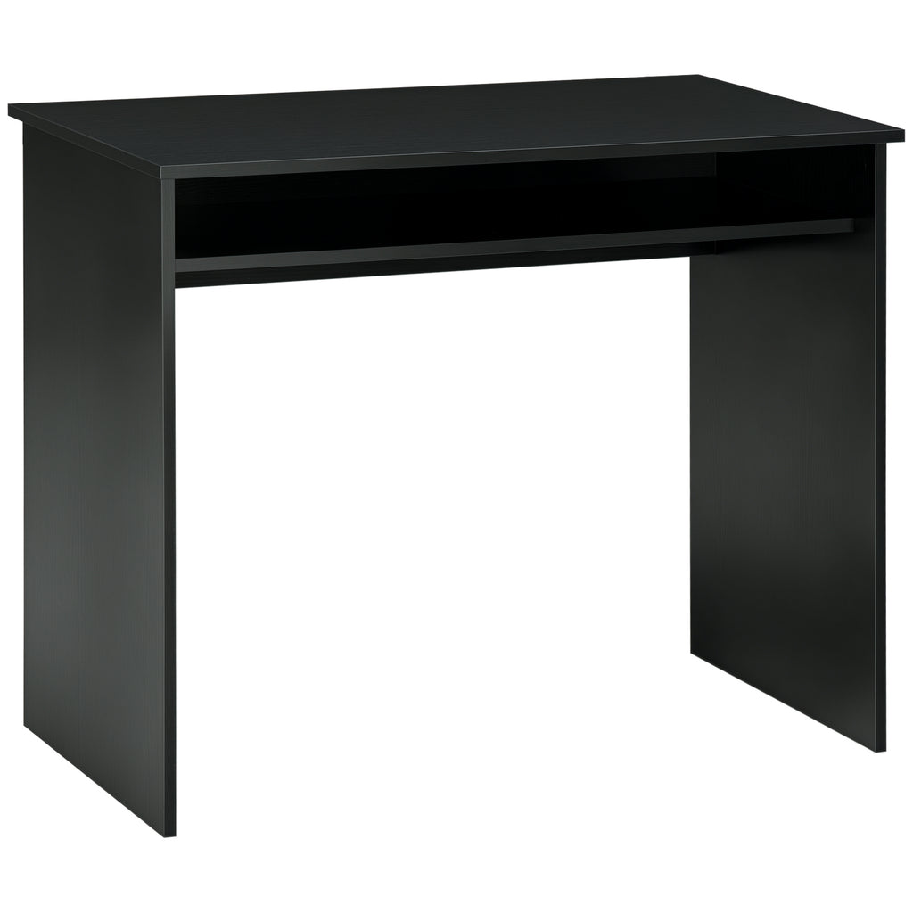 Writing Desk Laptop Table Workstation with Shelf Home Office Black Wood Grain