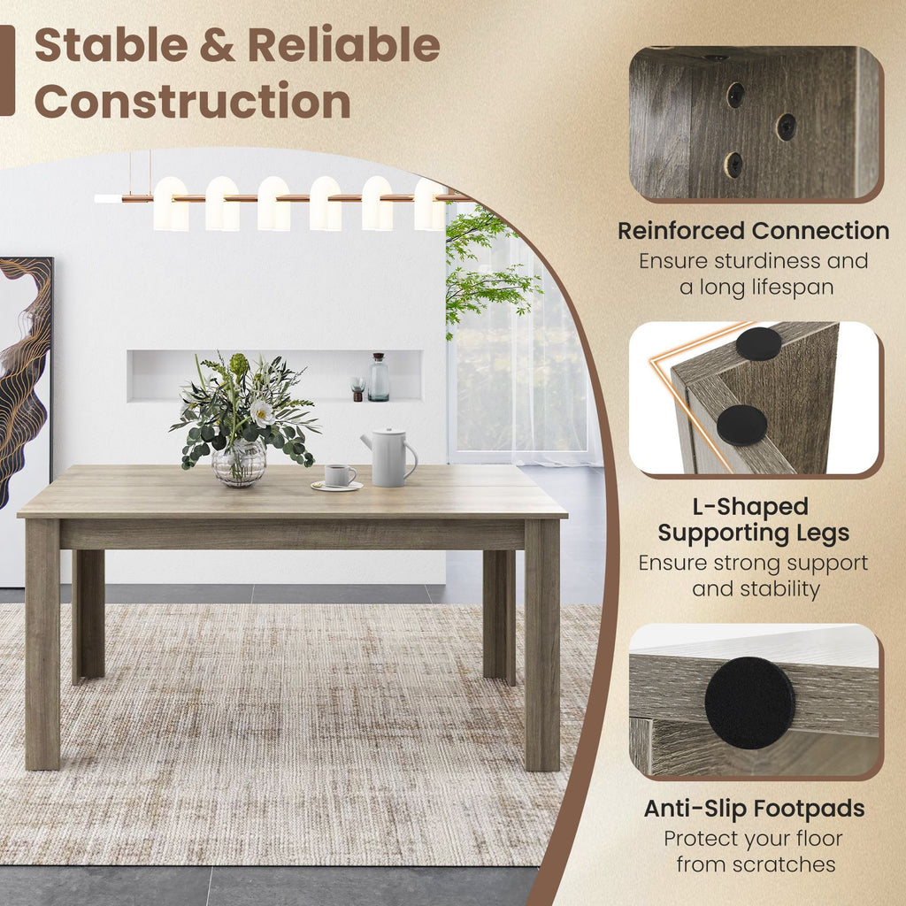 Modern Rectangular Kitchen Table for Breakfast Nook, Kitchen