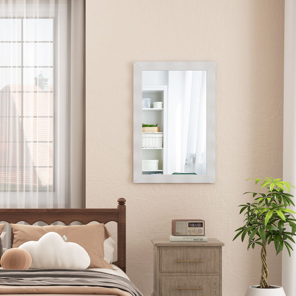 Farmhouse Wall Mirror Rubber Wood Rustic Style Wall Mirror