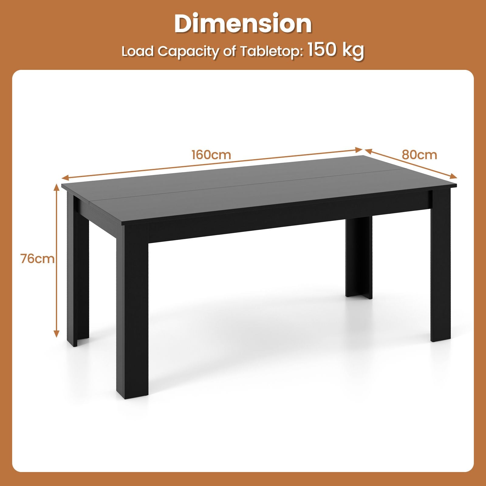 Modern Rectangular Kitchen Table for Breakfast Nook, Kitchen