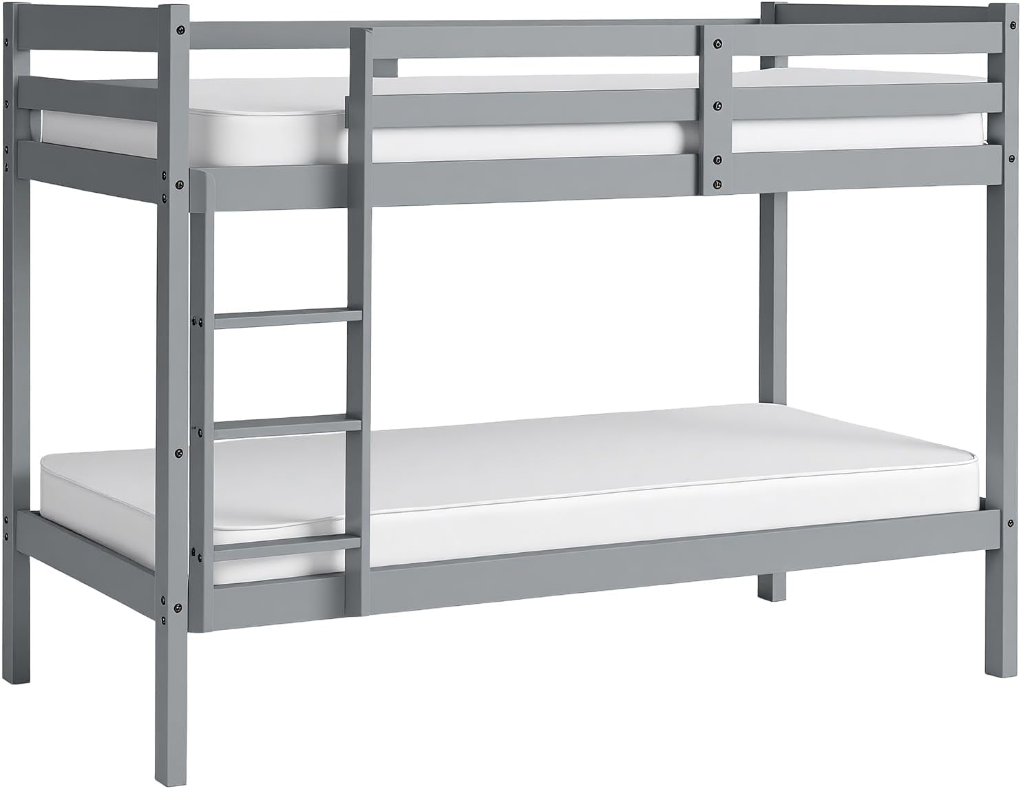 Bunk Bed 3FT Wooden Bunky Sleeper Bed Single Double Bed for Kids, Children (Grey, 3Ft Bunk Bed)