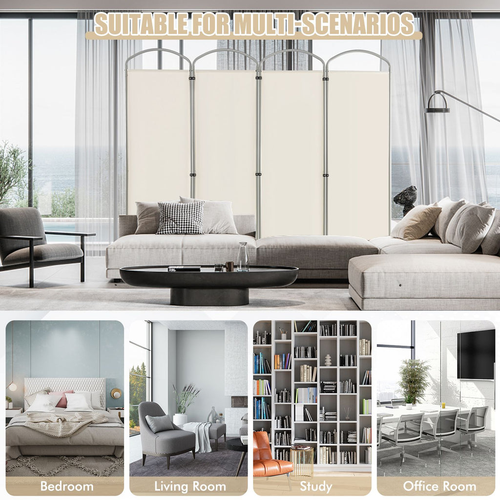 4 Panel Freestanding Folding Room Divider for Living Room Office