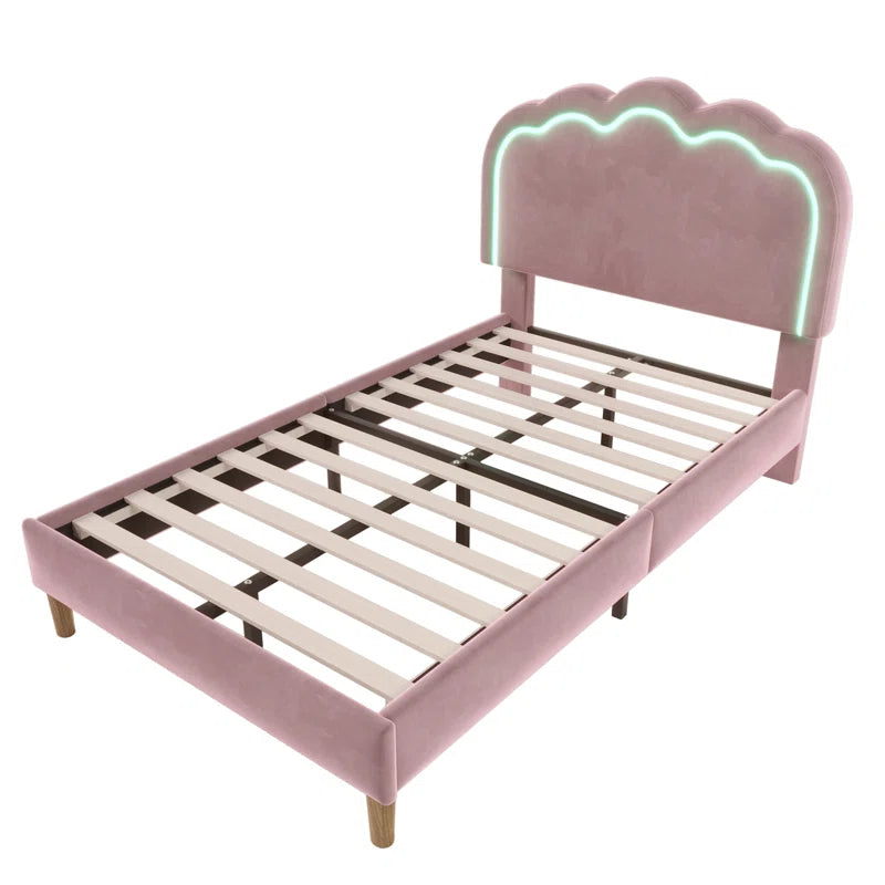 Upholstered Bed 3Ft Single Bed with Led