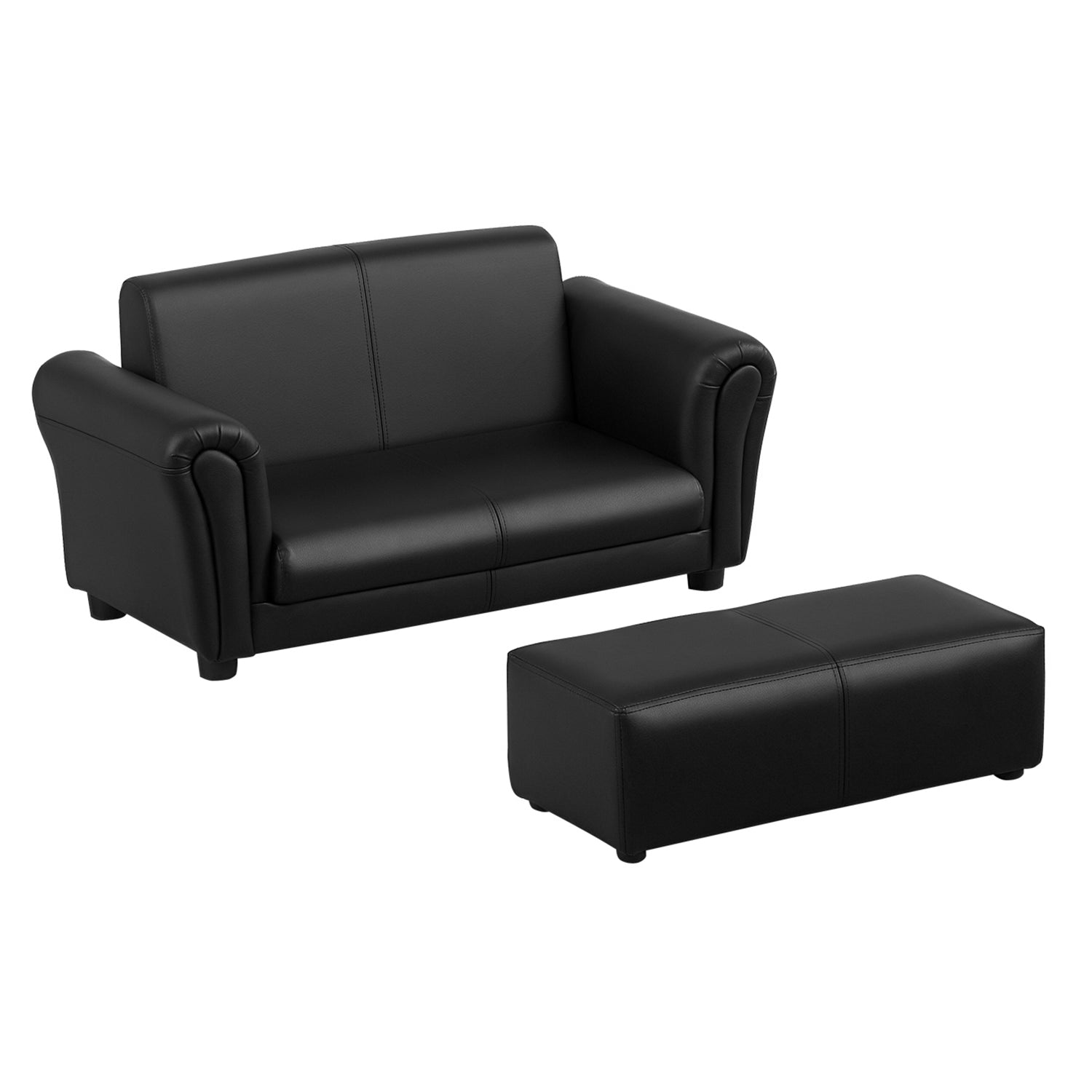 Kids Sofa Set, 2 Seater Children Armchair Furniture with Footrest
