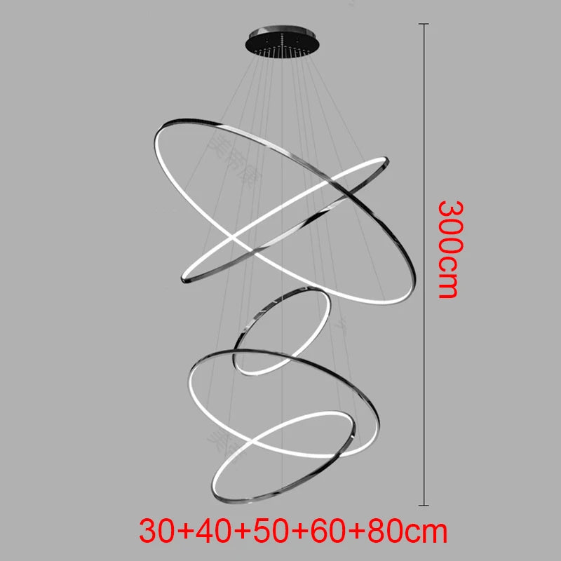 Living Room Decoration Pendant Lights Modern Dining Room Lamps for Living Room Smart Ring Lamp Stair Lamp