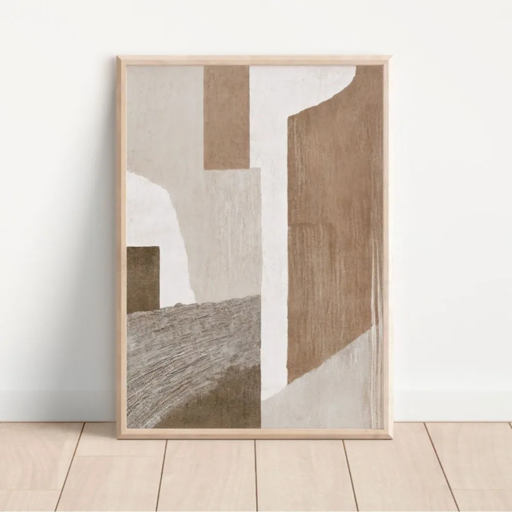 3Pcs Frameless Neutral Abstract Wall Art Prints, Brown and Beige Wall Art, Abstract Wall Art, Bohemian Modern Wall Decoration