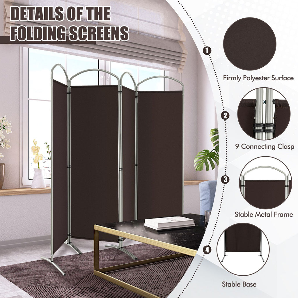 4 Panel Freestanding Folding Room Divider for Living Room Office
