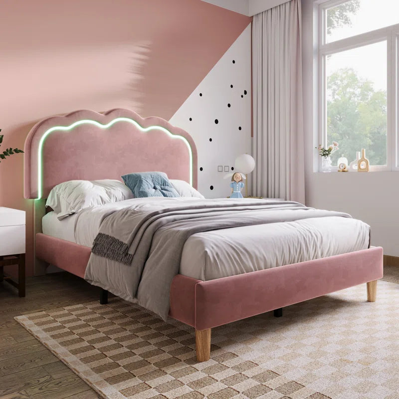 Upholstered Bed 3Ft Single Bed with Led