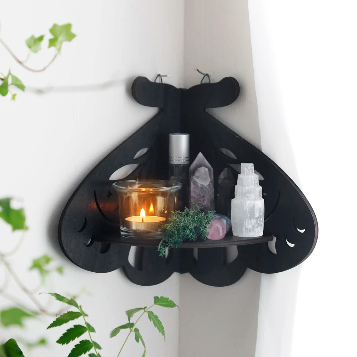 Butterfly Crystal Corner Shelf Crystal Shelf Display Wooden Wall Shelves Crystal Holder Shelves Stands Christmas Home Decor