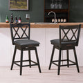Set of 2 Counter Height Bar Stool with Ergonomic Backrest