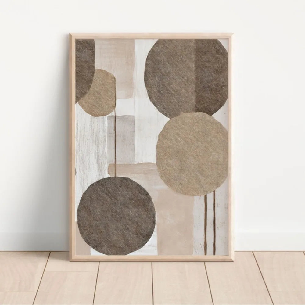 3Pcs Frameless Neutral Abstract Wall Art Prints, Brown and Beige Wall Art, Abstract Wall Art, Bohemian Modern Wall Decoration