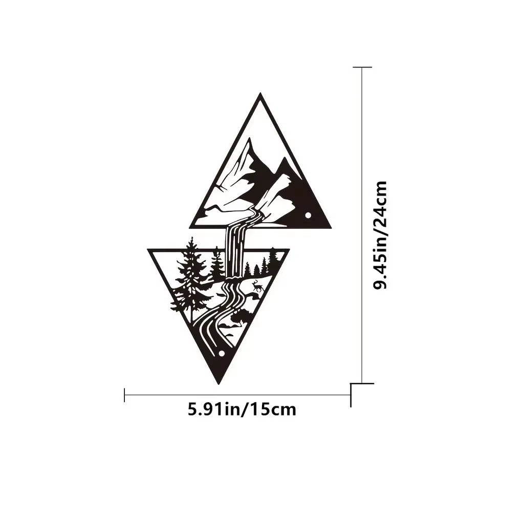 Mountain Wall Art, Mountain Waterfall Metal Wall Art Home Decor, Metal Wall Art, Home Decor Modern Art Wall Ornaments Artwork