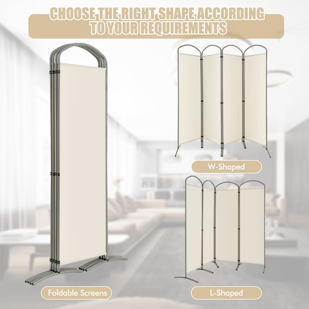 4 Panel Freestanding Folding Room Divider for Living Room Office